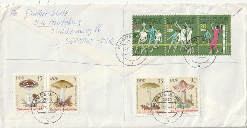 Germany DDR Cover Einschreiben Registered - 1974 - Flowering Cactus Plants Flowers Flora Mushrooms