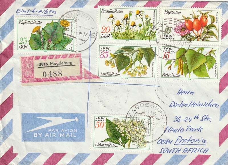 Germany DDR Cover Einschreiben Registered - 1978 1979 - Medicinal Plants Historic Dolls