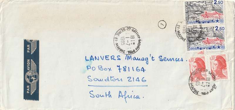 France Cover - 1982 1985 - Lake Geneva Life Saving Society Rowing Rowboat Liberty after Delacroix