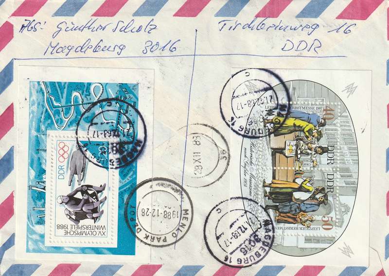 Germany DDR Cover Einschreiben Registered - 1987 1988 - Leipzig Autumn Fair Winter Summer Olympic G