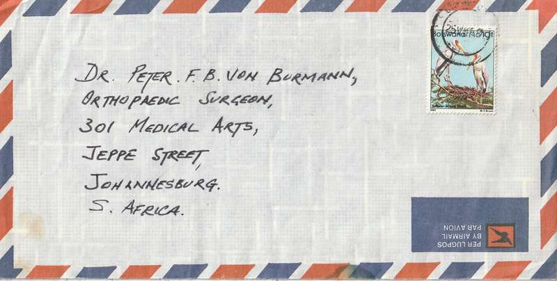 Botswana Cover - 1982 - Birds Yellow Billed Storks