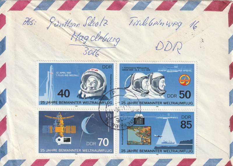 Germany DDR Cover Einschreiben Registered - 1986 - Dresden Zoo Manned Space Flight