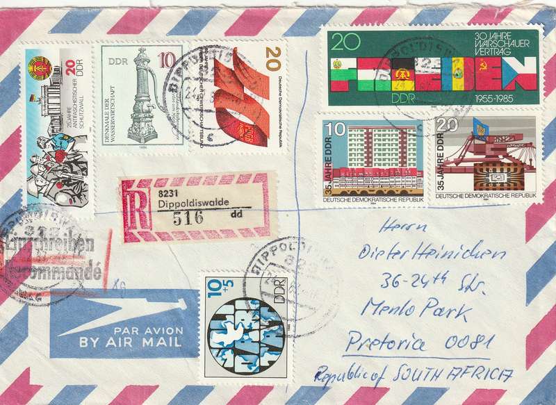 Germany DDR Cover Einschreiben Registered - 1984 1985 - Trade Unions Warsaw Treaty Youth and Studen