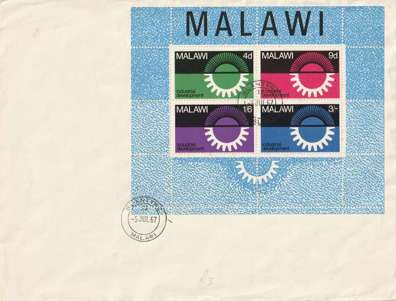 Malawi Cover FDC - 1967 - Industrial development Souvenir sheet