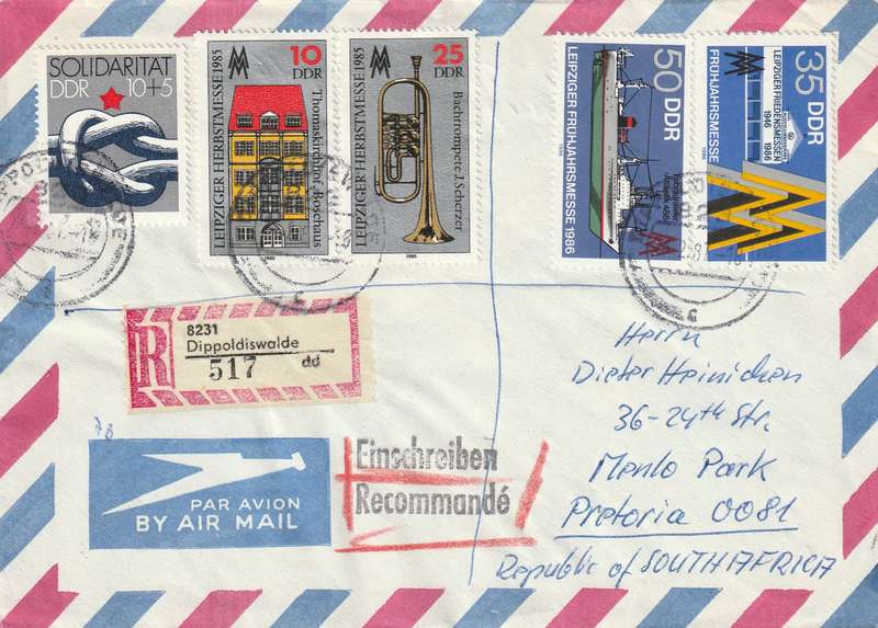 Germany DDR Cover Einschreiben Registered - 1984 1985 - Leipzig Autumn Fair SOZPHILEX People's Army