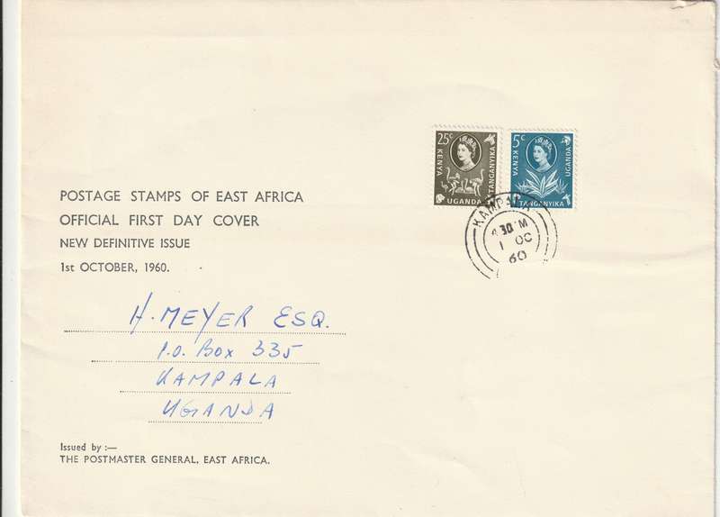 Kenya Uganda Tanganyika FDC - 1960 - Definitive