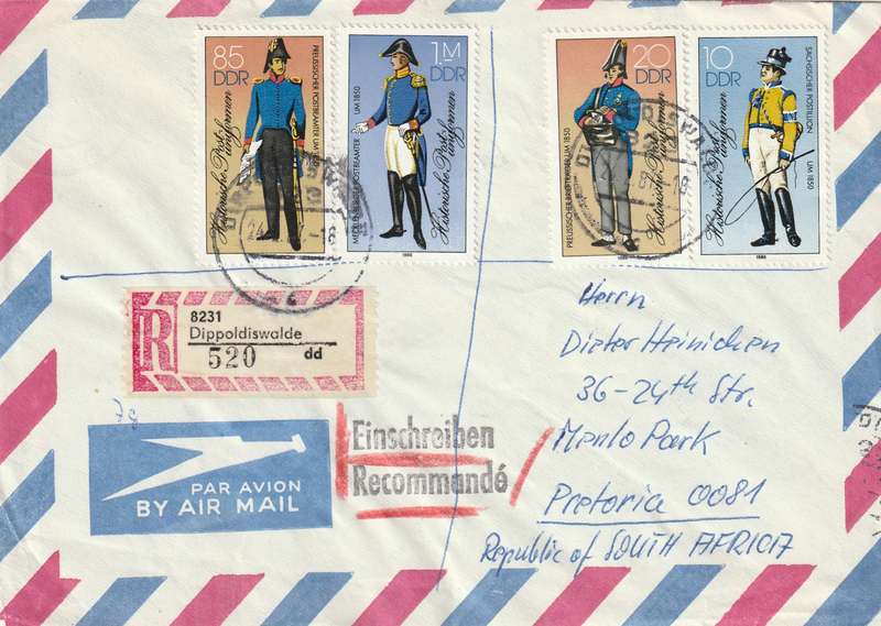Germany DDR Cover Einschreiben Registered - 1986 - Postal Uniforms Deep-sea diving