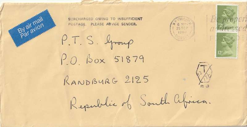 Great Britain Cover - 1980 - Machins Slogan Insufficiently Prepaid Postage