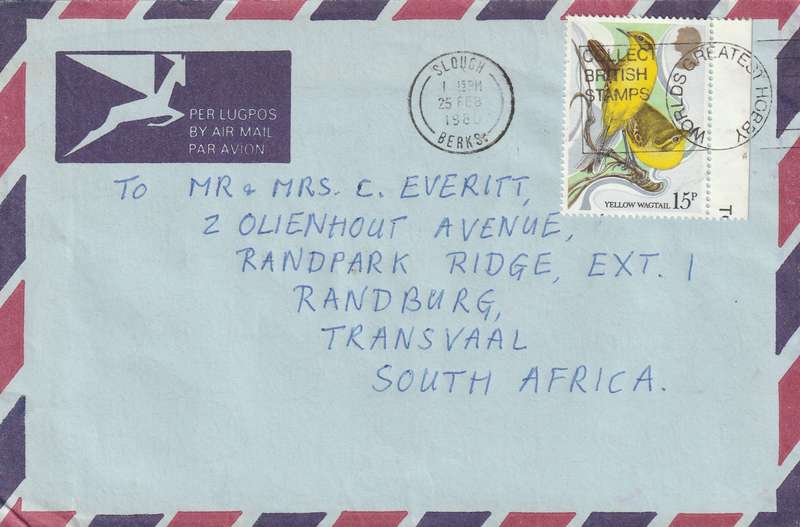 Great Britain Cover - 1980 - Birds Yellow Wagtail