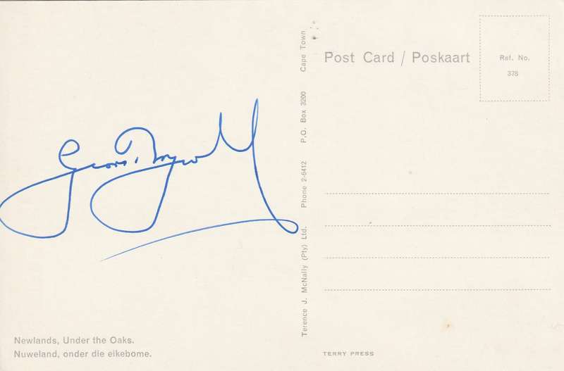 Post Card South Africa Cricket Newlands under the Oakes Signed Sports