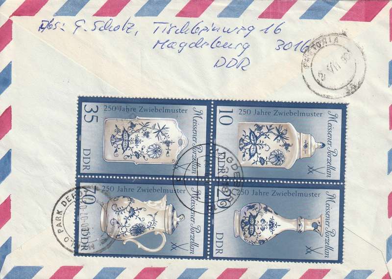 Germany DDR Cover Einschreiben Registered - 1987 1989 - Art Exhibition Porcelain,