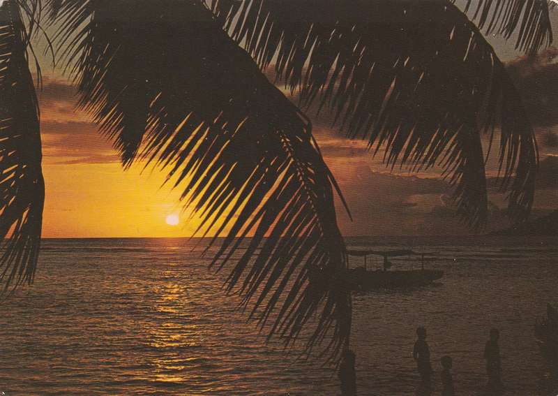 Post Card Seychelles - Sunset at Anse Union La Digue News Services