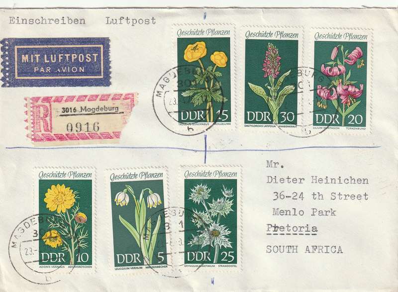 Germany DDR Cover Einschreiben Registered - 1969 - Protected Plants Peace Meeting Berlin Revival of