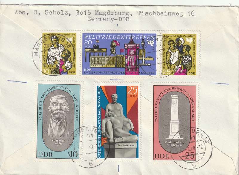 Germany DDR Cover Einschreiben Registered - 1969 - Protected Plants Peace Meeting Berlin Revival of