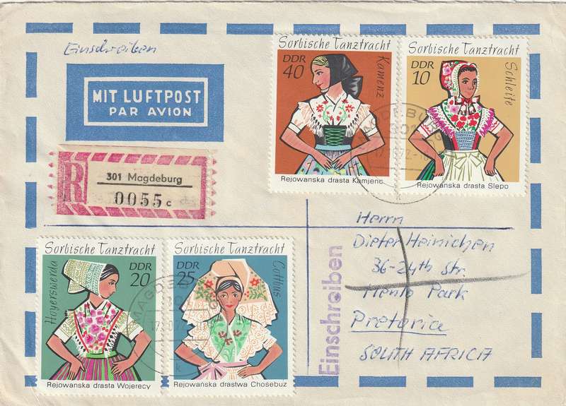 Germany DDR Cover Einschreiben Registered - 1971 - Fairy Tale Town Musicians Bremer Bremen Sorbian
