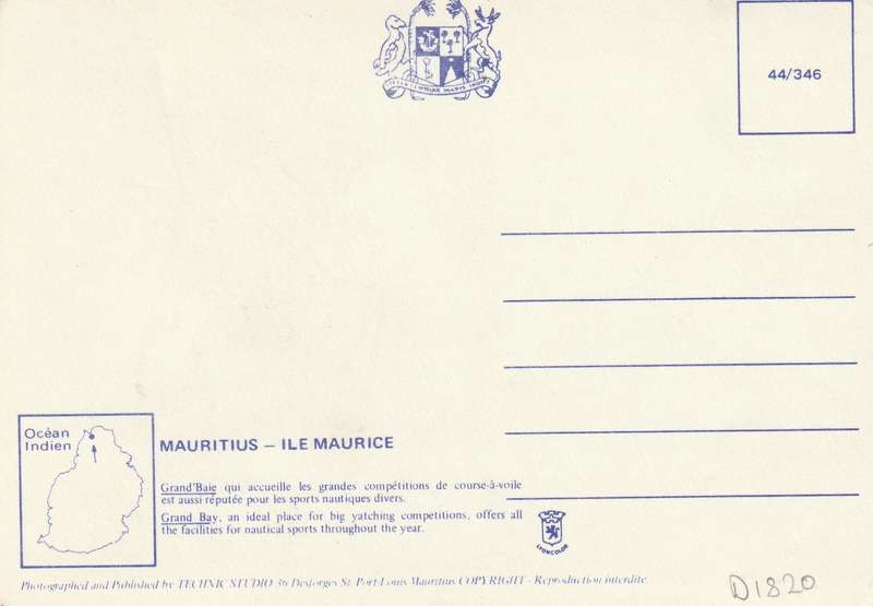 Post Card Mauritius - Grand Baie Bay Nautical Sports Technic Studio