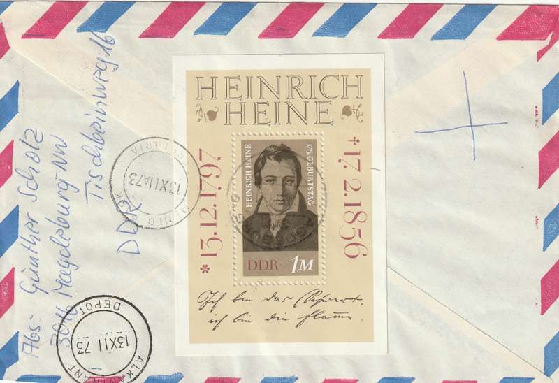 Germany DDR Cover Einschreiben Registered - 1971 1972 - Vietnam Engels Luna 17 Moon Mission Heine