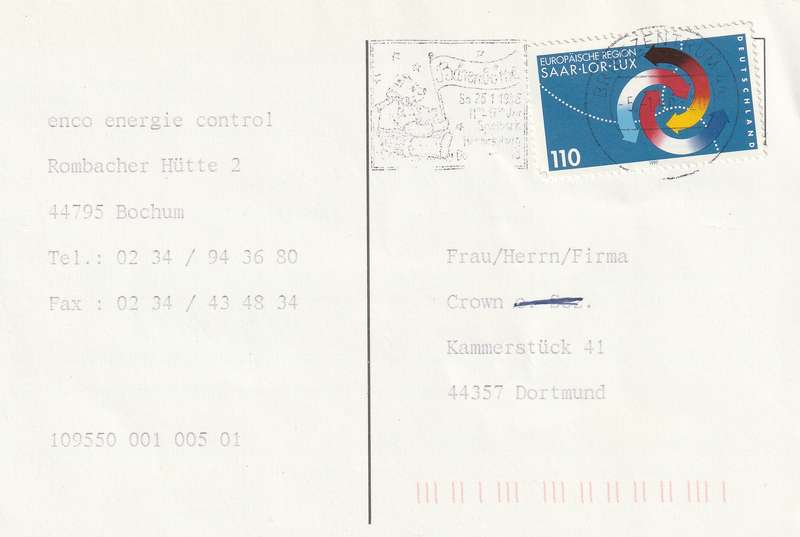 Germany on Cover - 1997 1998 - Enco Energie Control SAAR LOR LUX Third Saar-Lorraine-Luxembourg Sum