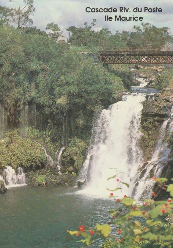 Post Card Mauritius - Cascade Riviere du Poste Waterfall Savanne District Technic Trading Bridge Br