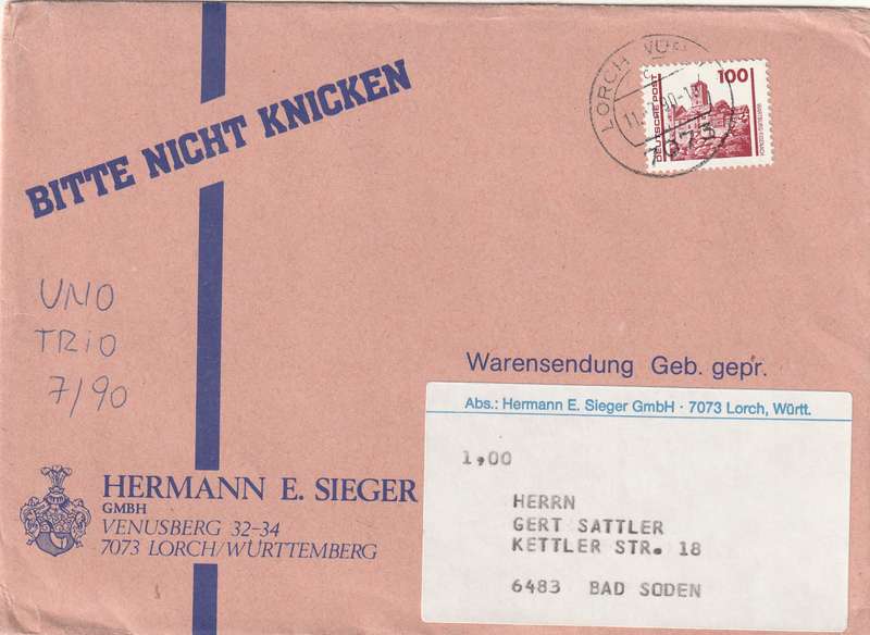 Germany on Cover - 1990 - Wartburg Eisenach
