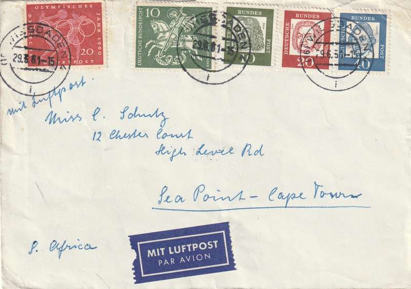 Germany on Cover - 1960 1961 - 17th Olympic Games Boy Scouts Durer Bach Lessing