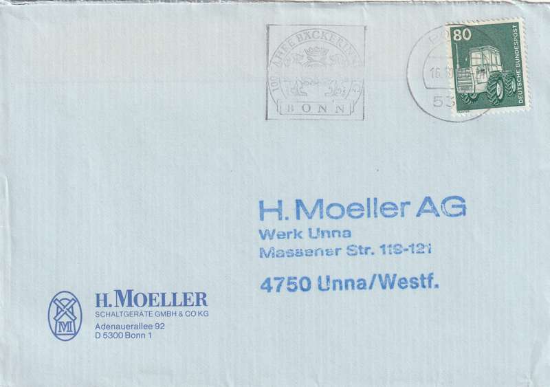 Germany Berlin on Cover - 1975 1986 - Industry and Technology Tractor Backerinneng Bonn