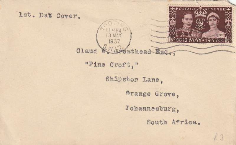 Great Britain Cover FDC - 1937 - Coronation of George VI and Elizabeth