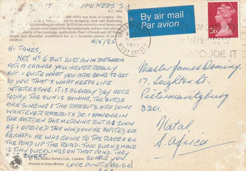Great Britain Bognor Regis Post Card 1985 Machins Fairies Pixies Ducks Frogs Racing