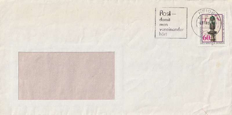 Germany on Cover - 1980 - Completion of Cologne Cathedral Slogan Post Damit man voneinander hort