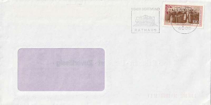Germany on Cover - 1991 - Lette-Verein Slogan Stadt Dortmund Rathaus Lette Foundation