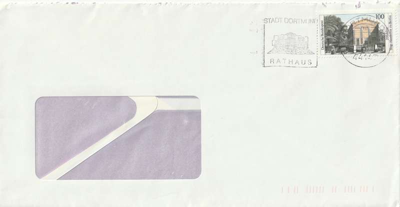 Germany on Cover - 1991 - Choral Singing Academy of Bicentenary Slogan Stadt Dortmund Rathaus Akade