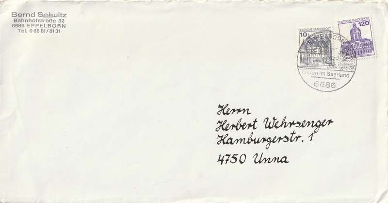 Germany on Cover - 1977 1979  - Castle Type Glucksburg Charlottenburg Saarland