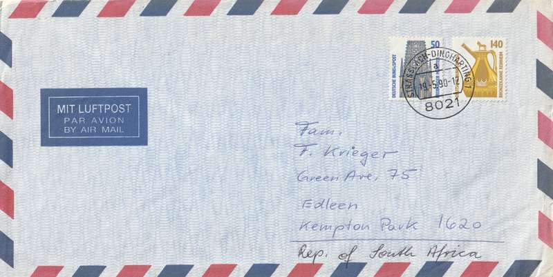 Germany on Cover - 1987 1990 - Historic Sites and Objects Freiburg Cathedral Bronze flagon Reinheim