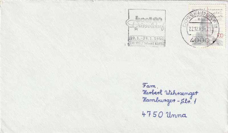 Germany Federal Cover - 1989 - Franz Xaver Slogan Boot 90 Dusseldorf Die Welt Nimmt Kurs