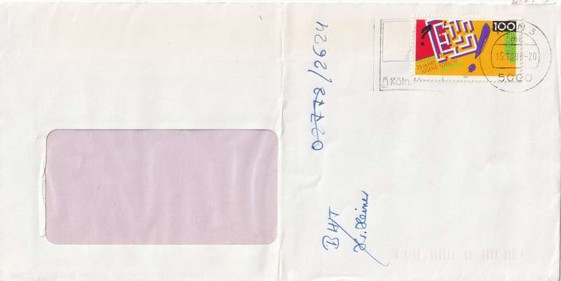 Germany on Cover - 1990 - Youth Science and Technology Competition, Slogan