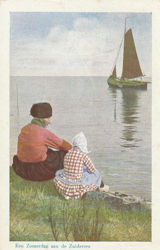 Netherlands Een Zomerdag aan de Zuiderzee Boat Traditional Clothing