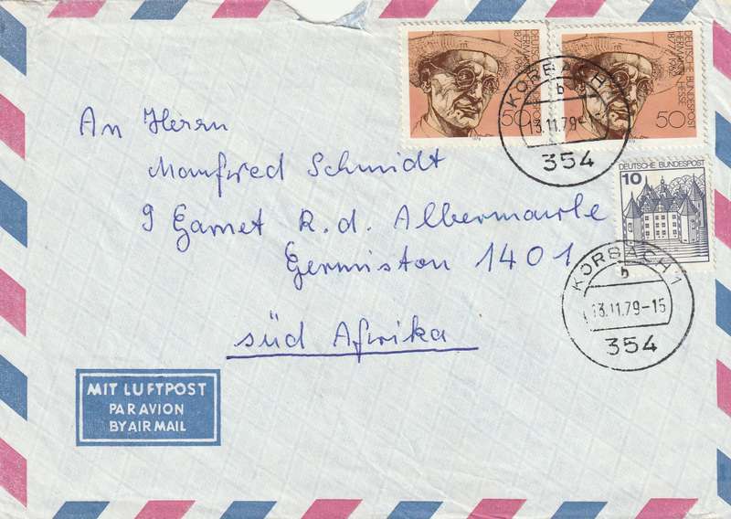 Germany Federal Cover - 1977 1978 - Castles Glucksburg Nobel Literature Hesse