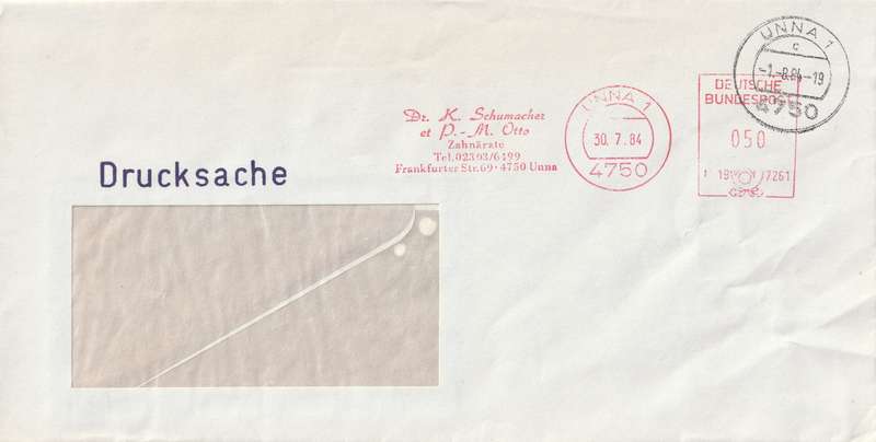 New Germany on Cover - 1984 - Unna Entgelt Bezahlt