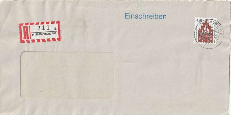 Germany Cover - 1995 - Dortmund Einschreiben Historic Sites and Objects Neubrandenburg
