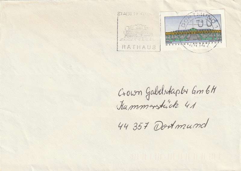 Germany Federal Cover - 1993 - FRAMA ATM Label Postdam Sanssouci Castle Note the DBP * did not prin