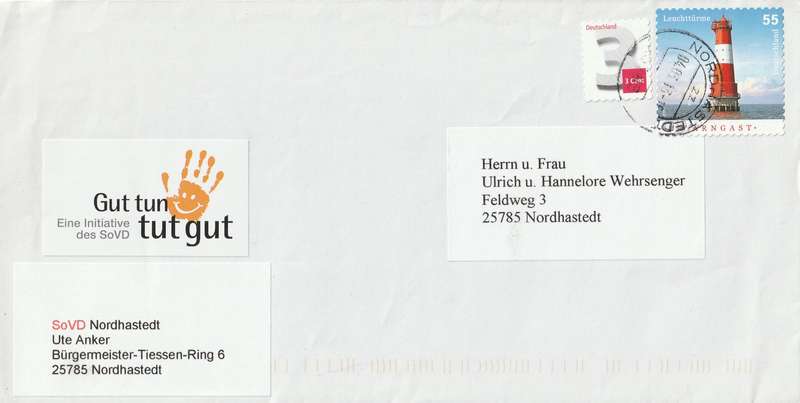 Germany Federal Cover - 2004 2011 - Lighthouses Arngast Numerals