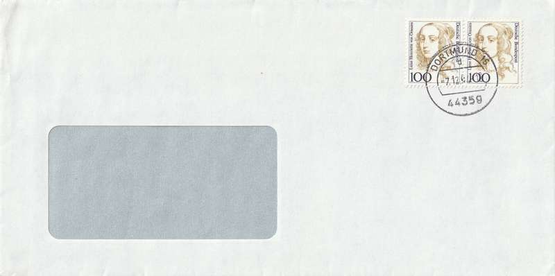 Germany Cover - 1986 - Famous Women Type Louise Henriette of Orange Luise Oranien Dortmund