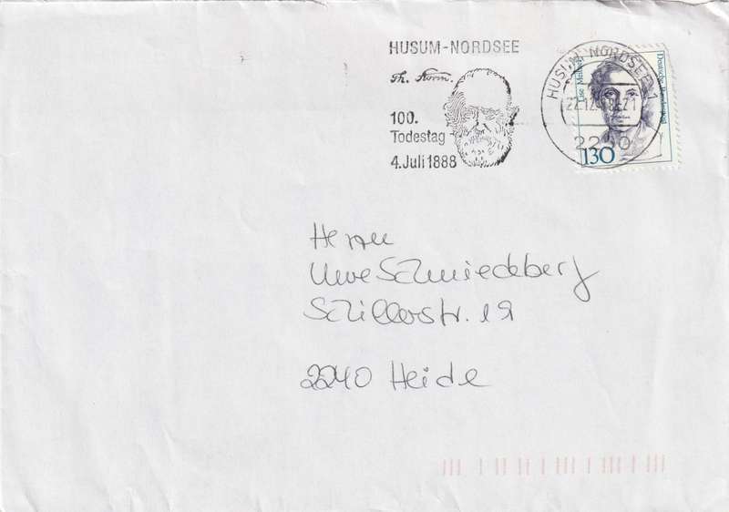 Germany Cover - 1986 - Famous Women Type Lise Meitner Slogan Husum Nordsee