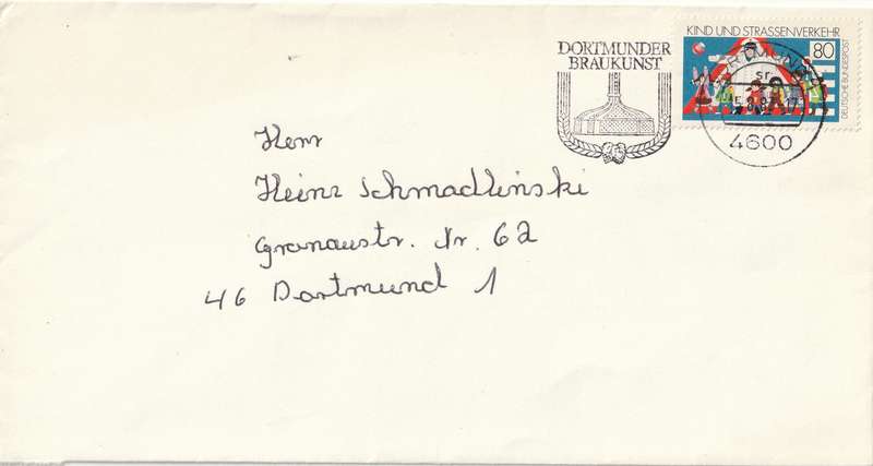 Germany Cover - 1983 - Kind und strassenverkehr Children and Road Safety Slogan Dortmunder Braukuns
