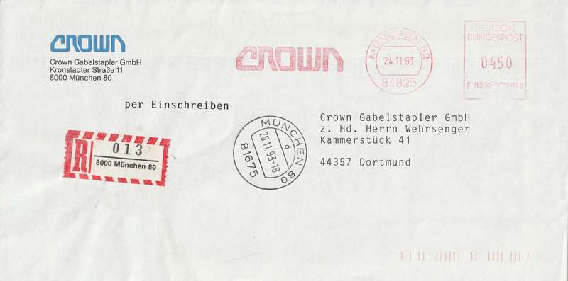 Germany Cover - 1993 - Einschreiben Sundern Sauerland Weihnachten Entgelt Bezahlt