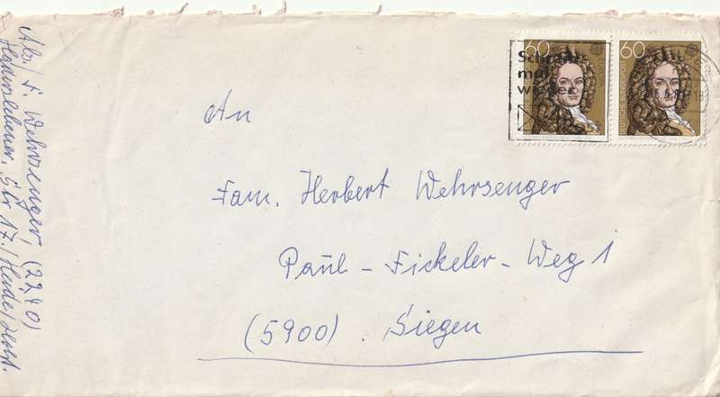 Germany Cover - 1980 - Gottfried Wilhelm Leibniz philosopher Slogan Schreiben mal Wieder