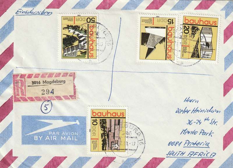 Germany DDR Cover Registered Einschreiben - 1980 1981 - Bauhaus Communist Party Congress When Commu