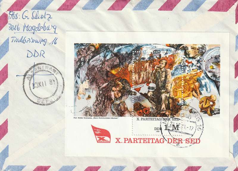 Germany DDR Cover Registered Einschreiben - 1980 1981 - Bauhaus Communist Party Congress When Commu