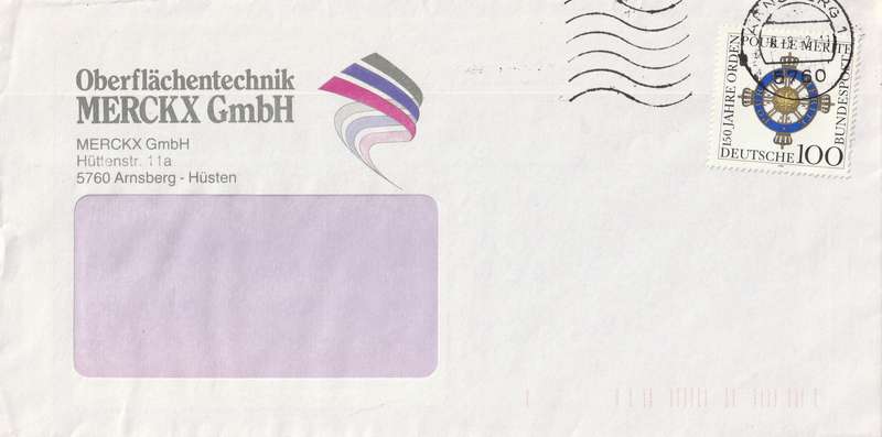 Germany Cover - 1992 - Order of Merit 150th anniversary