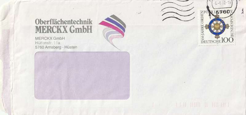 Germany Cover - 1992 - Order of Merit 150th anniversary
